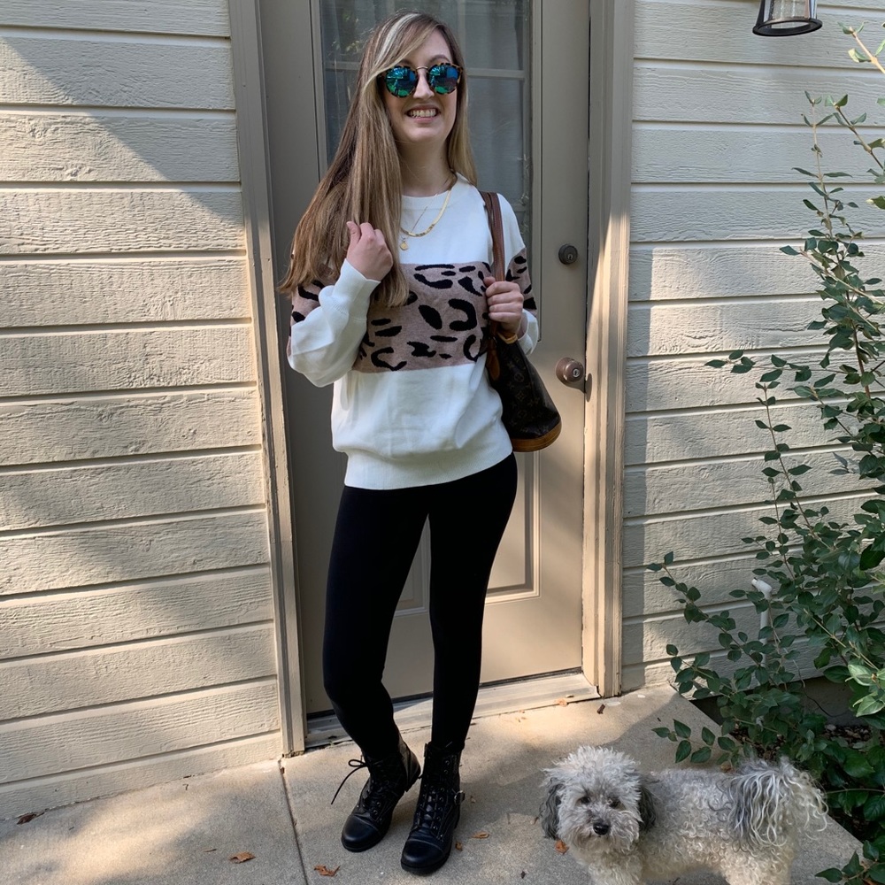Leopard Colorblock Sweater